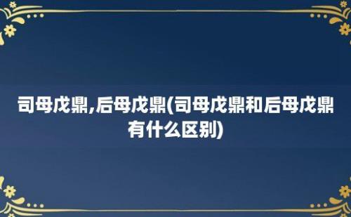 司母戊鼎,后母戊鼎(司母戊鼎和后母戊鼎有什么区别)