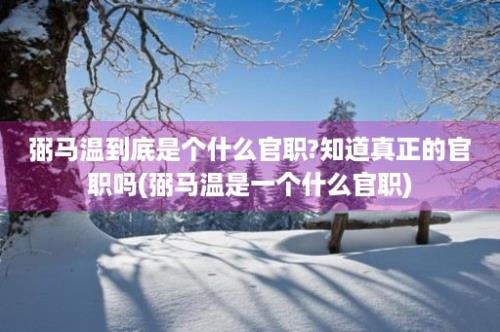 弼马温到底是个什么官职?知道真正的官职吗(弼马温是一个什么官职)