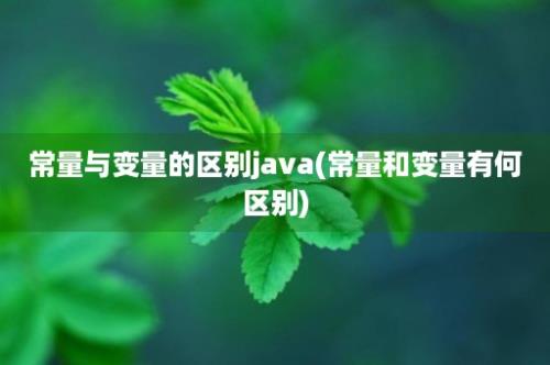 常量与变量的区别java(常量和变量有何区别)