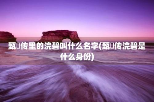 甄嬛传里的浣碧叫什么名字(甄嬛传浣碧是什么身份)