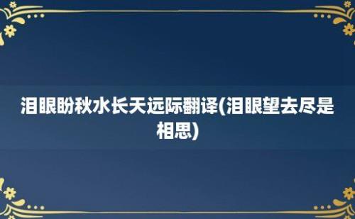 泪眼盼秋水长天远际翻译(泪眼望去尽是相思)