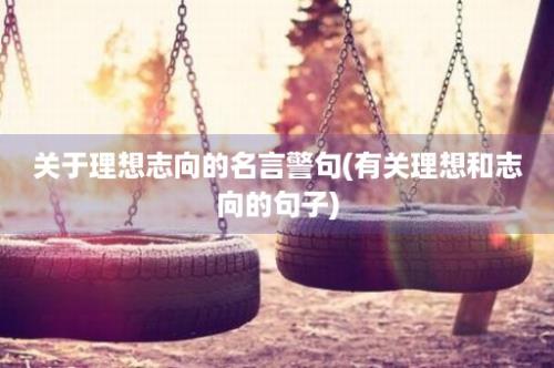 关于理想志向的名言警句(有关理想和志向的句子)