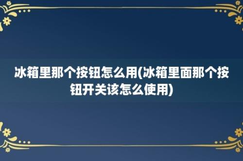 冰箱里那个按钮怎么用(冰箱里面那个按钮开关该怎么使用)