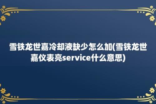 雪铁龙世嘉冷却液缺少怎么加(雪铁龙世嘉仪表亮service什么意思)