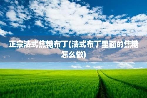 正宗法式焦糖布丁(法式布丁里面的焦糖怎么做)