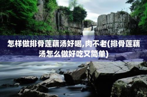 怎样做排骨莲藕汤好喝,肉不老(排骨莲藕汤怎么做好吃又简单)