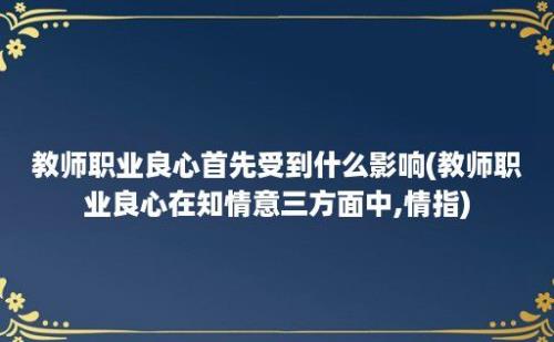 教师职业良心首先受到什么影响(教师职业良心在知情意三方面中,情指)