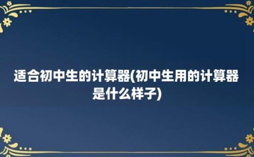 适合初中生的计算器(初中生用的计算器是什么样子)