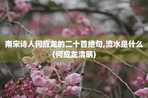 南宋诗人何应龙的二十首绝句,流水是什么(何应龙清明)