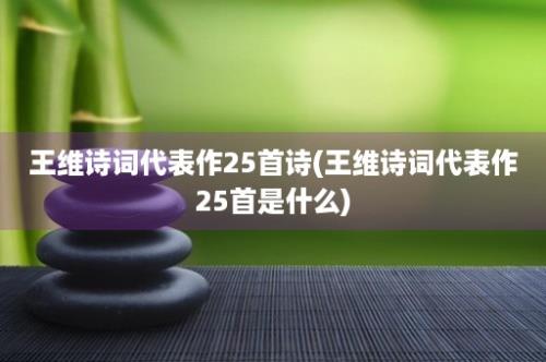 王维诗词代表作25首诗(王维诗词代表作25首是什么)