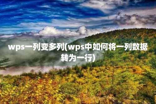 wps一列变多列(wps中如何将一列数据转为一行)