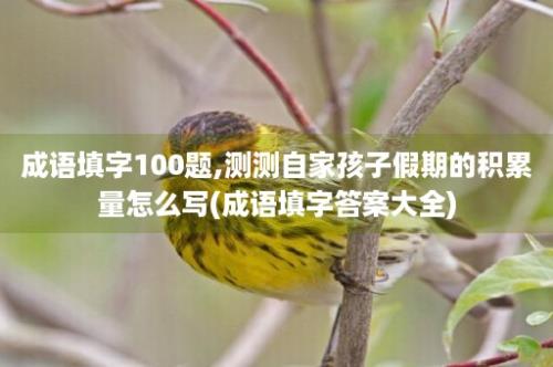 成语填字100题,测测自家孩子假期的积累量怎么写(成语填字答案大全)