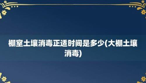 棚室土壤消毒正适时间是多少(大棚土壤消毒)