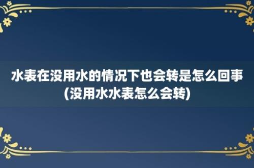 水表在没用水的情况下也会转是怎么回事(没用水水表怎么会转)