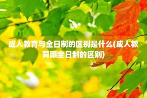 成人教育与全日制的区别是什么(成人教育跟全日制的区别)