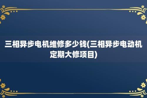 三相异步电机维修多少钱(三相异步电动机定期大修项目)