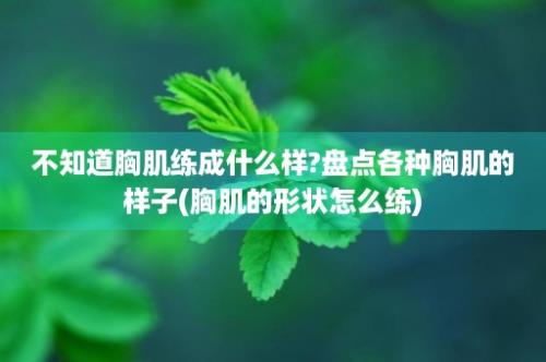 不知道胸肌练成什么样?盘点各种胸肌的样子(胸肌的形状怎么练)