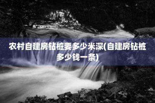 农村自建房钻桩要多少米深(自建房钻桩多少钱一条)