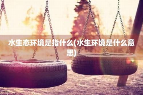 水生态环境是指什么(水生环境是什么意思)