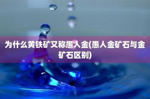 为什么黄铁矿又称愚人金(愚人金矿石与金矿石区别)