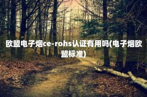 欧盟电子烟ce-rohs认证有用吗(电子烟欧盟标准)