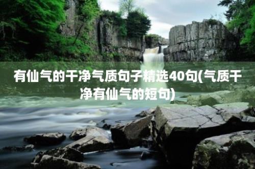 有仙气的干净气质句子精选40句(气质干净有仙气的短句)