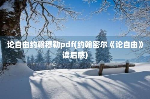 论自由约翰穆勒pdf(约翰密尔《论自由》读后感)