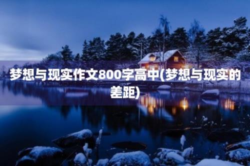 梦想与现实作文800字高中(梦想与现实的差距)