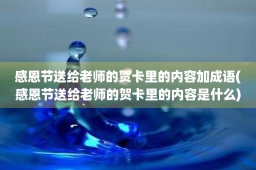 感恩节送给老师的贺卡里的内容加成语(感恩节送给老师的贺卡里的内容是什么)