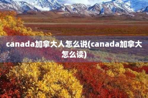 canada加拿大人怎么说(canada加拿大怎么读)