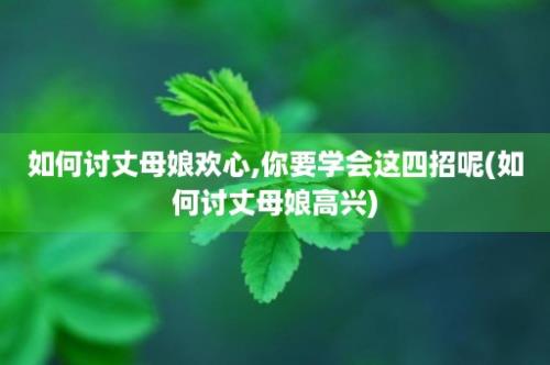 如何讨丈母娘欢心,你要学会这四招呢(如何讨丈母娘高兴)