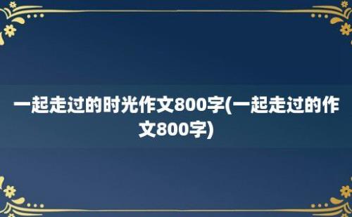 一起走过的时光作文800字(一起走过的作文800字)