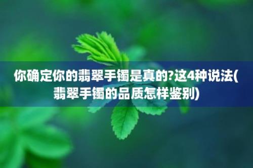 你确定你的翡翠手镯是真的?这4种说法(翡翠手镯的品质怎样鉴别)