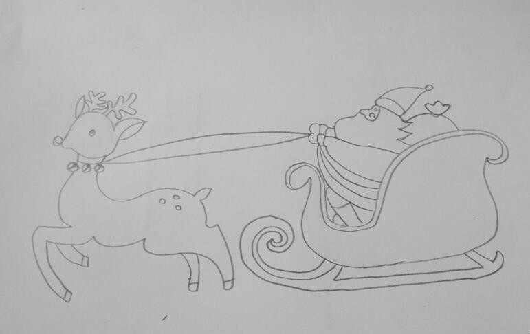 圣诞老人的雪橇怎么画