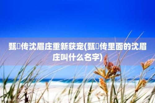 甄嬛传沈眉庄重新获宠(甄嬛传里面的沈眉庄叫什么名字)