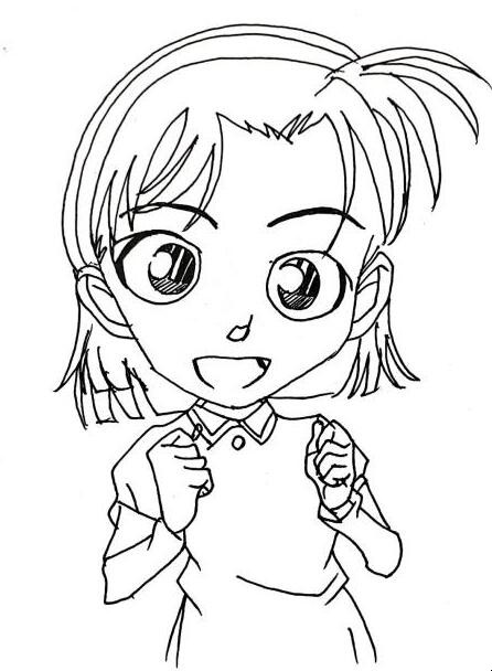 吉田步美简笔画怎么画