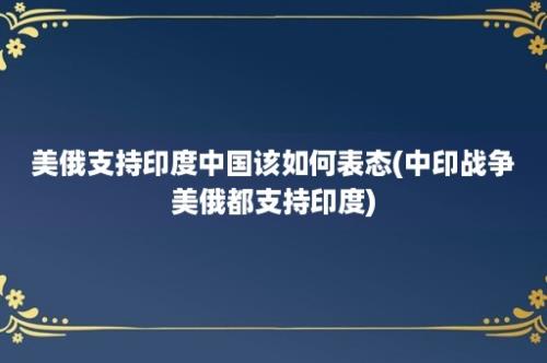 美俄支持印度中国该如何表态(中印战争美俄都支持印度)