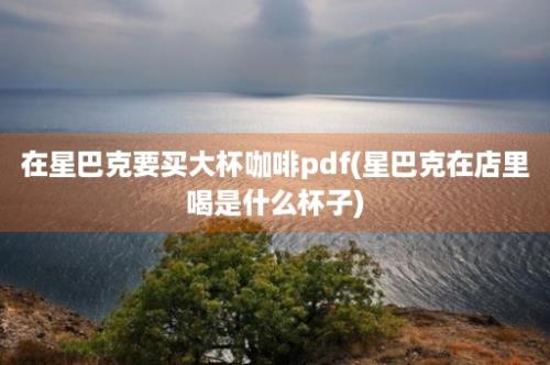 在星巴克要买大杯咖啡pdf(星巴克在店里喝是什么杯子)