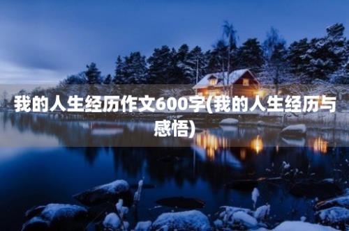 我的人生经历作文600字(我的人生经历与感悟)