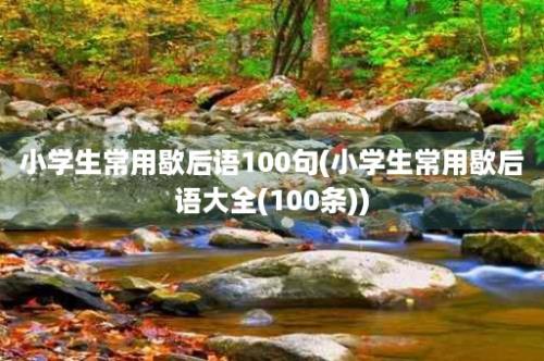 小学生常用歇后语100句(小学生常用歇后语大全(100条))