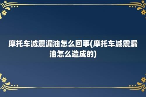 摩托车减震漏油怎么回事(摩托车减震漏油怎么造成的)