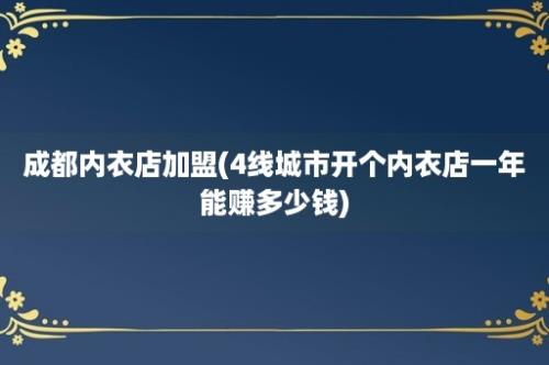 成都内衣店加盟(4线城市开个内衣店一年能赚多少钱)