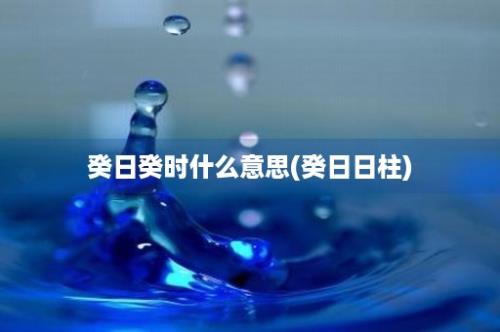 癸日癸时什么意思(癸日日柱)