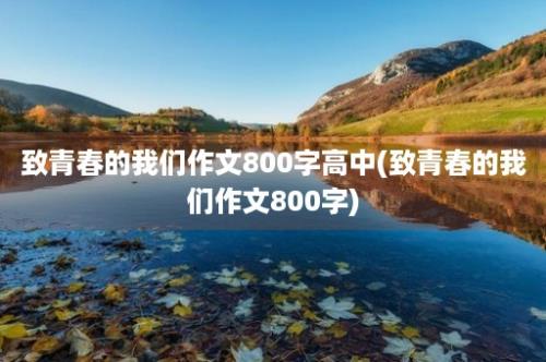 致青春的我们作文800字高中(致青春的我们作文800字)