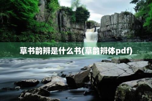 草书韵辨是什么书(草韵辨体pdf)