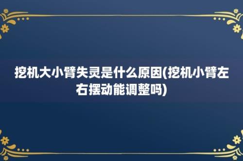 挖机大小臂失灵是什么原因(挖机小臂左右摆动能调整吗)