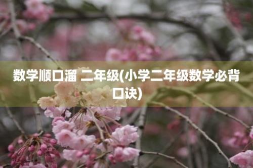 数学顺口溜 二年级(小学二年级数学必背口诀)