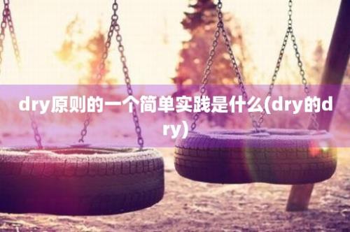 dry原则的一个简单实践是什么(dry的dry)