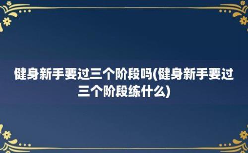 健身新手要过三个阶段吗(健身新手要过三个阶段练什么)