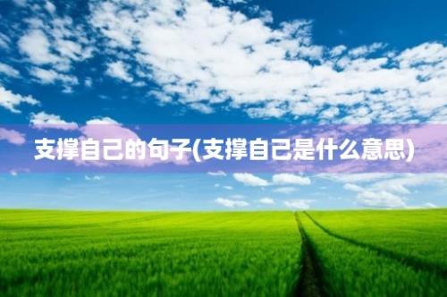 支撑自己的句子(支撑自己是什么意思)